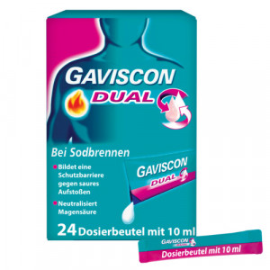 Produktbild von GAVISCON Dual 500mg/213mg/325mg Susp.z.Einn.Btl.