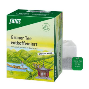 GR&Uuml;NER TEE entkoffeiniert Bio Salus Filterbeutel