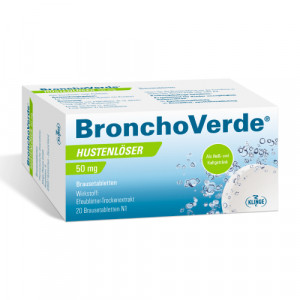 Produktbild von BRONCHOVERDE Hustenl&ouml;ser 50 mg Brausetabletten