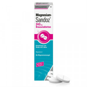 Produktbild von MAGNESIUM SANDOZ 243 mg Brausetabletten