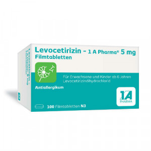 Produktbild von LEVOCETIRIZIN-1A Pharma 5 mg Filmtabletten